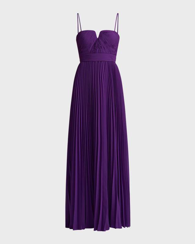 Sleeveless Pleated Chiffon Gown
